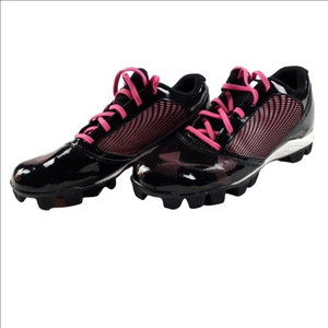 Girls Under Armour Black and Pink Cleats Size 5.5 Youth